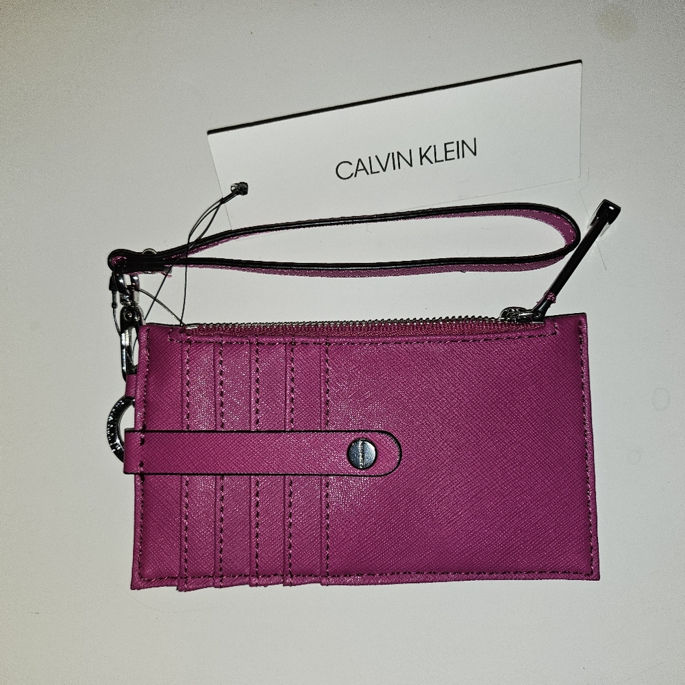 NWT!! Calvin Klein card wallet hot pink